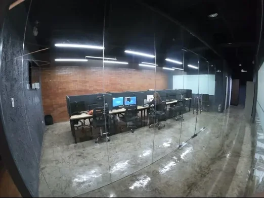 Glass-walled private team room at OutForce's Ortigas office